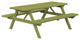 Pressure Treated Pine Picnic Table with Attached Benches, Linden Leaf Stain, 8 Foot, With Umbrella Hole