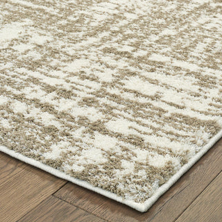 Viviana Distressed Solid Ivory/ Taupe Area Rug, 5'3"x7'6"