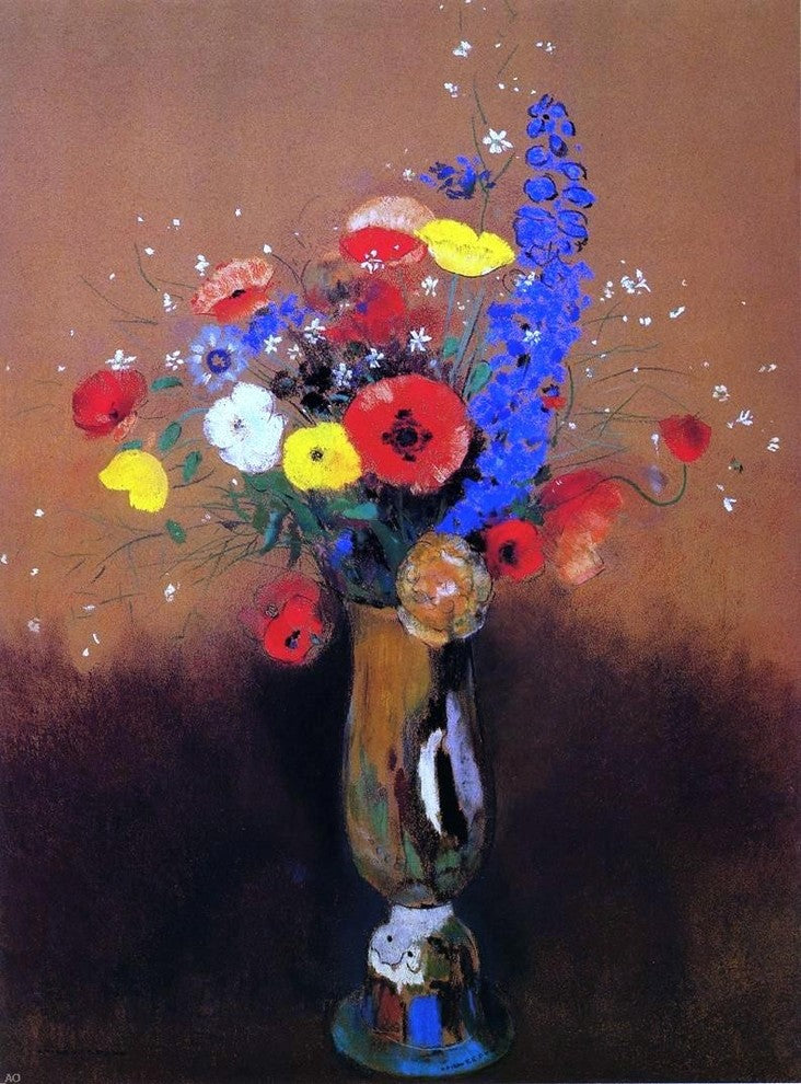 Odilon Redon Wild Flowers in a Long-Necked Vase Wall Decal Print