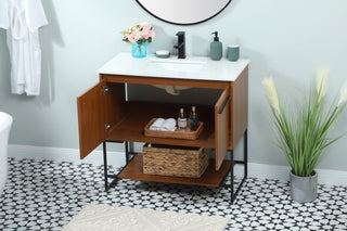 Sue 36" Single Bathroom Vanity, Teak