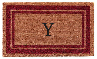 Burgundy Border 24"x36" Monogram Doormat, Letter Y