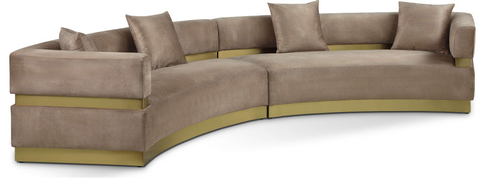 Belsa Velvet Upholstered 2pc. Sectional, Beige