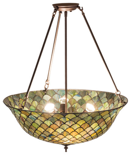 24W Tiffany Fishscale Semi-Flushmount