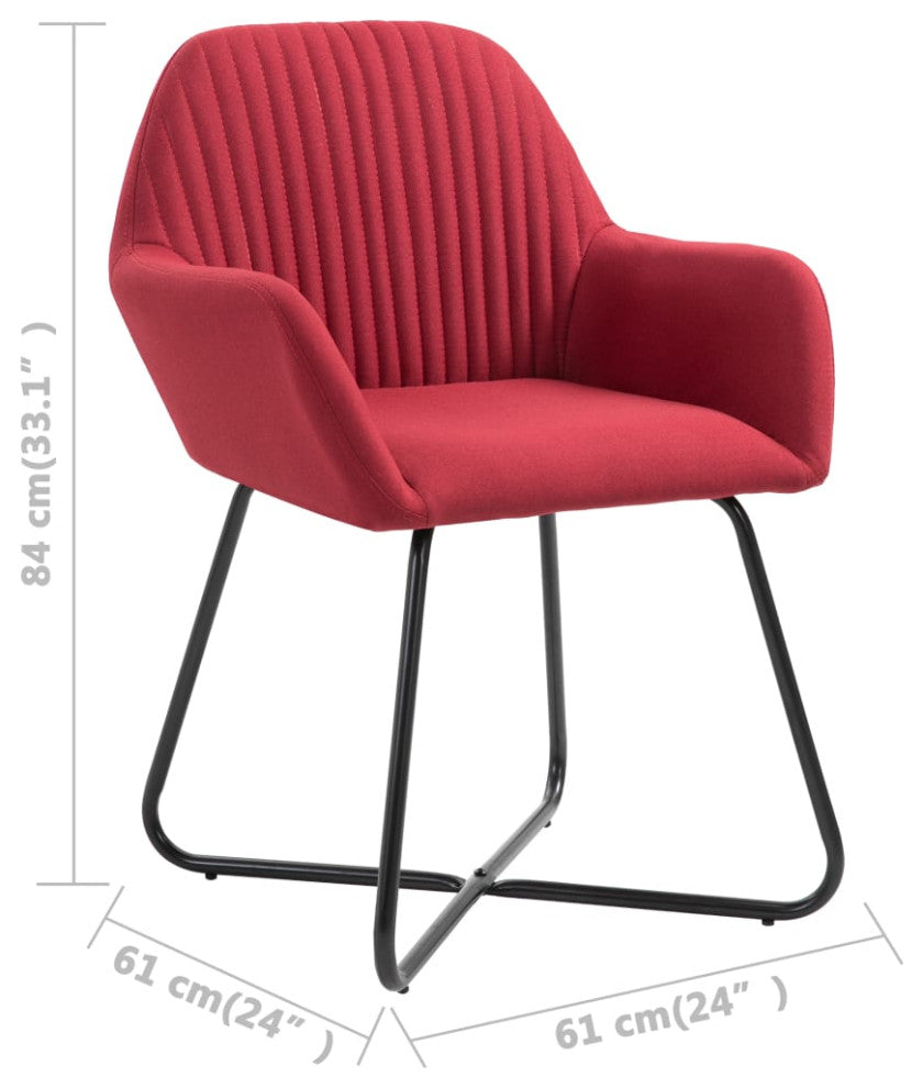 vidaXL Dining Chairs 4 pcs Wine Red Fabric