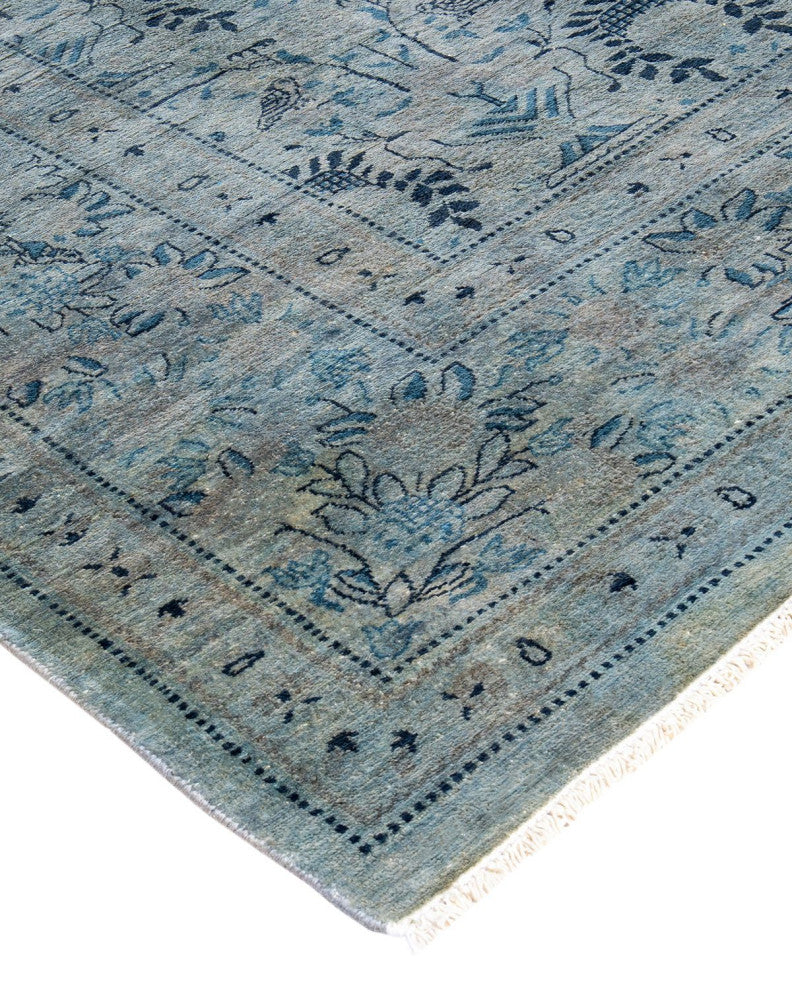 Fine Vibrance, One-of-a-Kind Hand-Knotted Area Rug Gray, 8'1"x10'2"