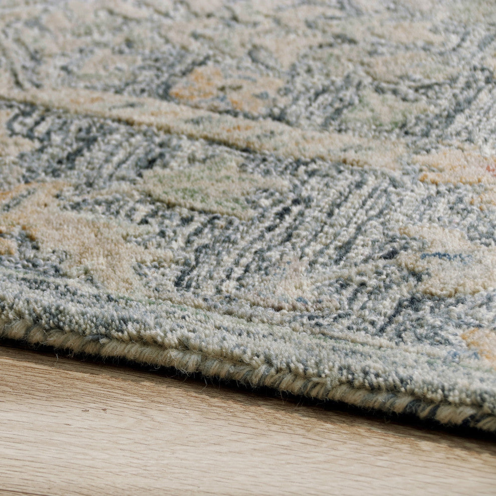 Ox Bay Vin Lex Abstract Hand-Tufted Area Rug, Slate Blue, 9' X 12'
