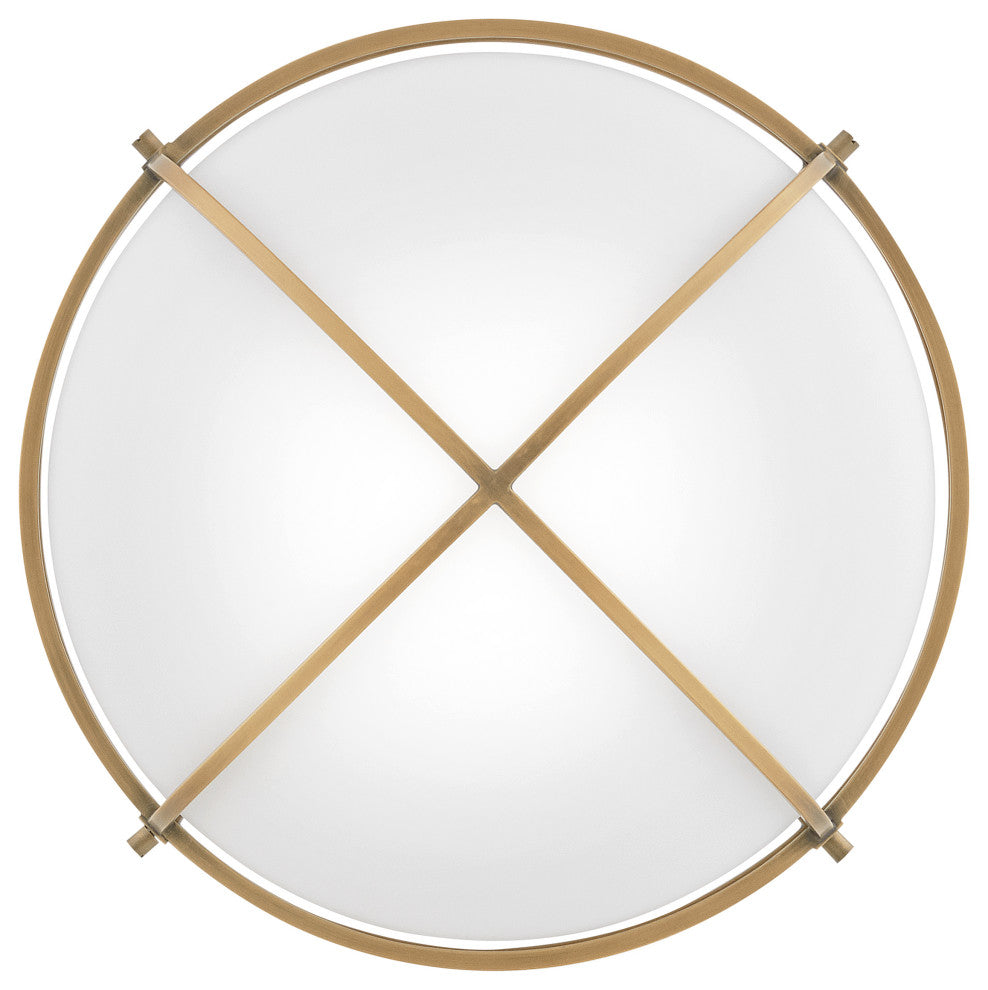 Hinkley Saddler Medium Flush Mount, Heritage Brass