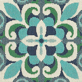 Oriental Weavers Meridian Blue/Green Medallion Indoor/Outdoor Rug 7'10"X10'10"