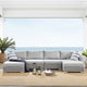 Lounge Sectional Sofa Set, Rattan, Wicker, Gray, Modern, Outdoor Patio Cafe