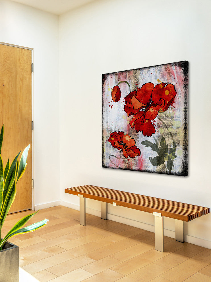 Marmont Hill, "Poppy Talk" by Vicki Butler Painting Print, Wrapped Canvas