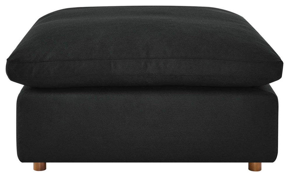 Ottoman Accent Chair, Black, Fabric, Modern, Lounge Cafe Hotel Hospitality