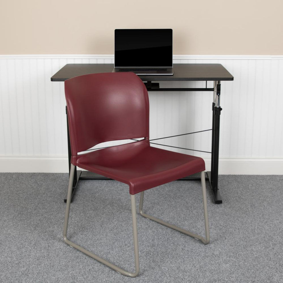 HERCULES Series 880 lb. Capacity Burgundy Full Back Contoured Stack Chair...