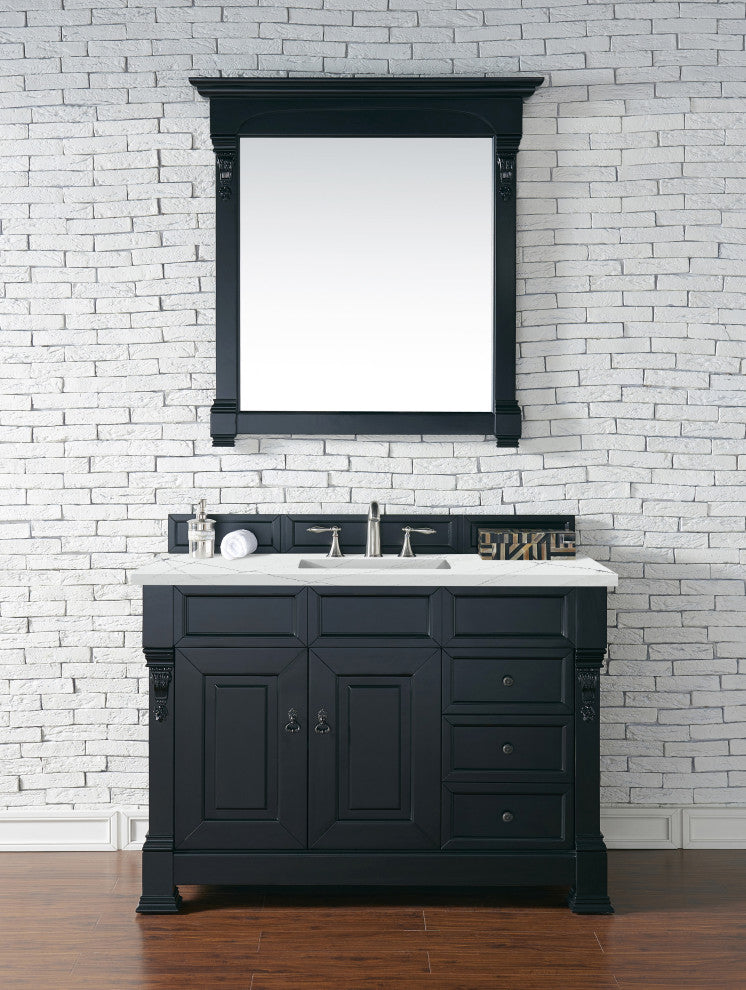 James Martin 147-114-5236-3ENC 48" Antique Black Vanity w/ Ethereal Noctis Quar