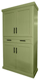 Extra Wide Coastal Kitchen Pantry Cabinet, Summer Sage