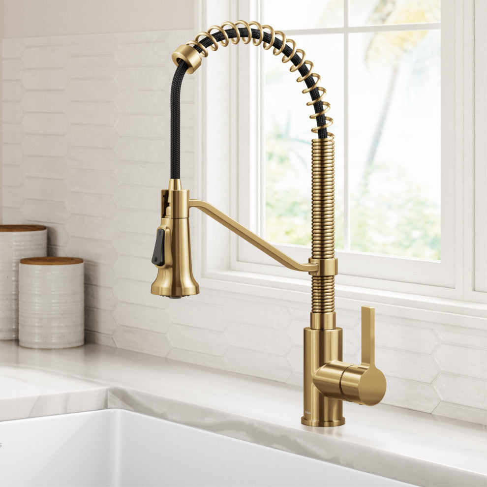 KRAUS Britt Commercial Style 2-Function 1-Handle Pull Down Kitchen Faucet BB