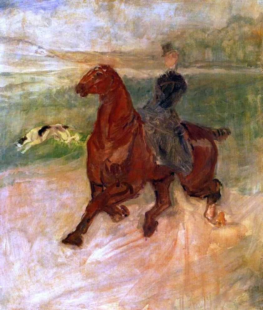 Henri De Toulouse-Lautrec Horsewoman and Dog - 20" x 25" Premium Canvas Print