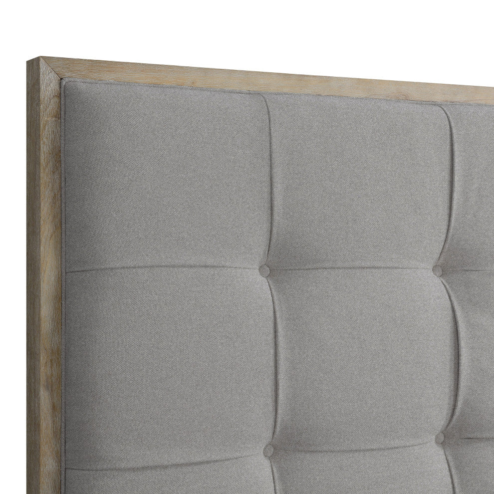 Remi Stain-Resistant Queen Bed With Bench, Gray