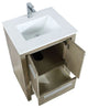 Lafarre Contemporary 24" Rustic Acacia Bathroom Vanity, Labaro Rose Gold Faucet