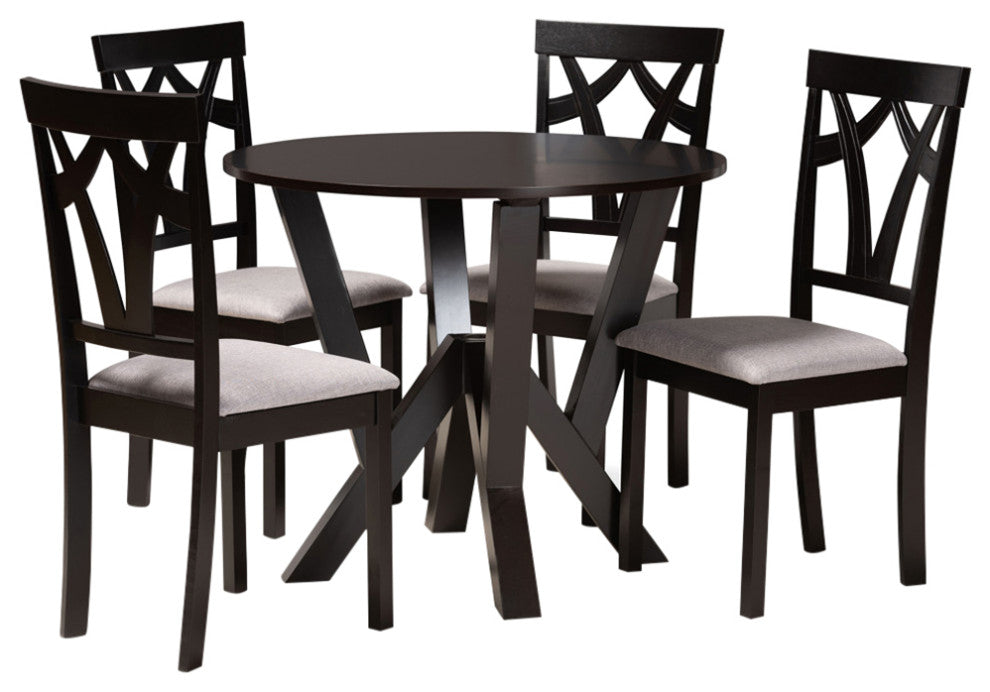 Andra Modern 5-Piece Dining Set, Gray