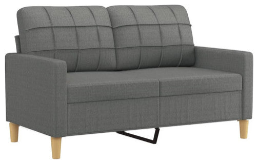 vidaXL Sofa Set with Cushions Sectional Sofa Couch 3 Piece Dark Gray Fabric