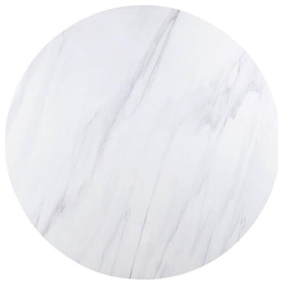 ACME Gerardo Round Marble Top Dining Table in White and Weathered Espresso
