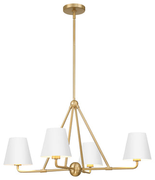 Crystorama Lighting Group XAV-B9304 Xavier 4 Light 32"W - Vibrant Gold / White