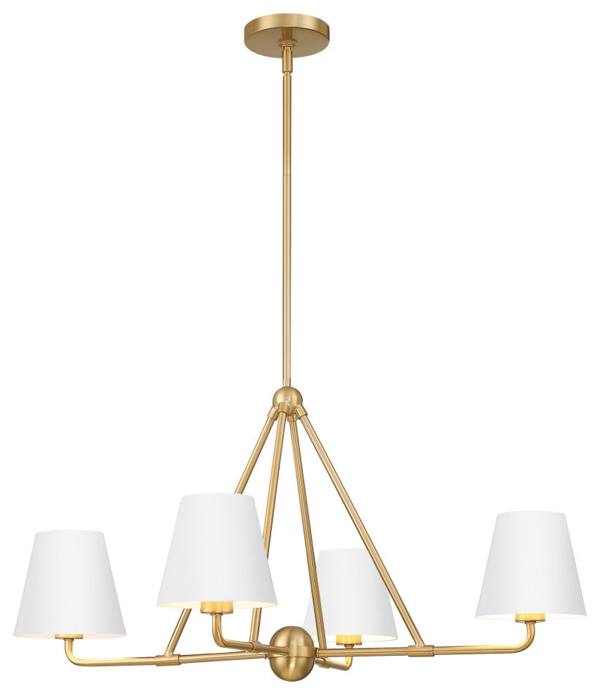 Crystorama Lighting Group XAV-B9304 Xavier 4 Light 32"W - Vibrant Gold / White