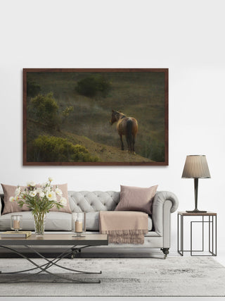 "Mustang at Dusk" Framed Painting Print, 36x24