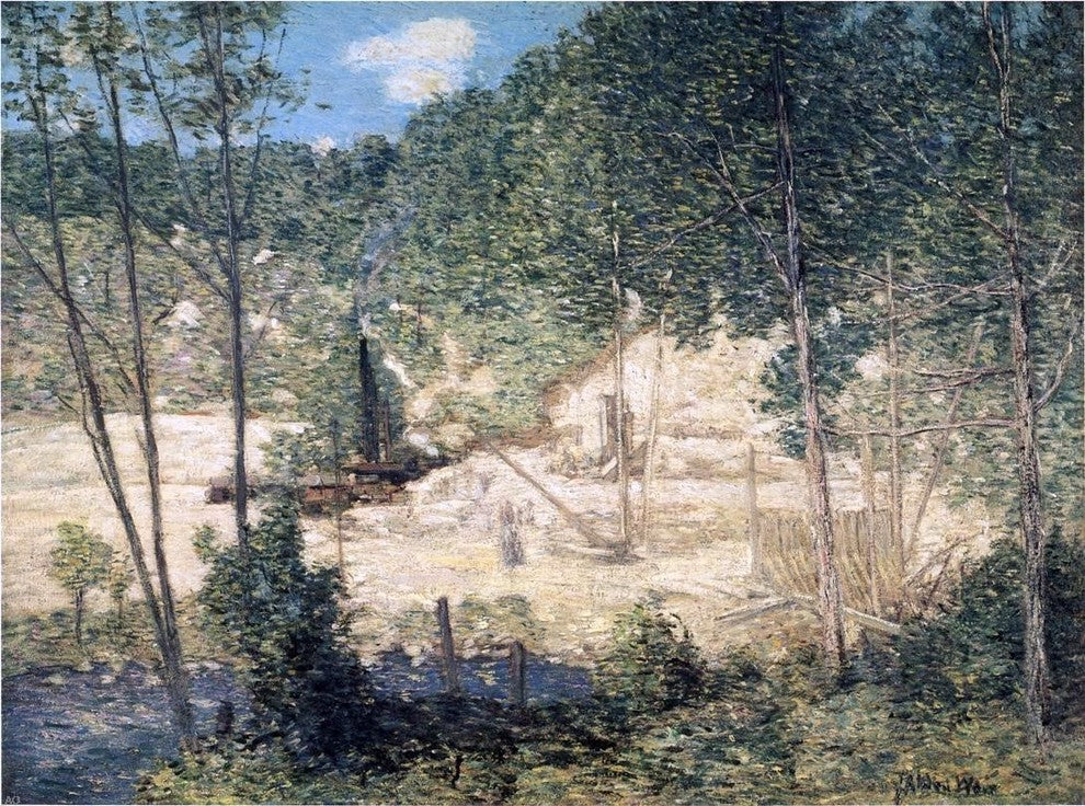 Julian Alden Weir The Building of the Dam Wall Decal