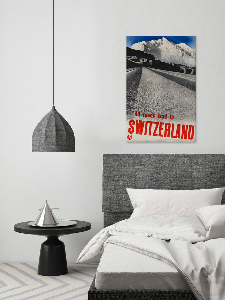 "All Roads Lead to Switzerland" Painting Print on Wrapped Canvas, 40"x60"