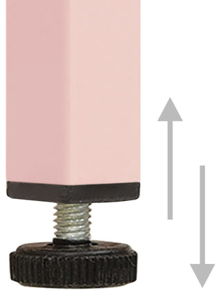 Close-up of the cabinet base/adjustable foot on a white background.