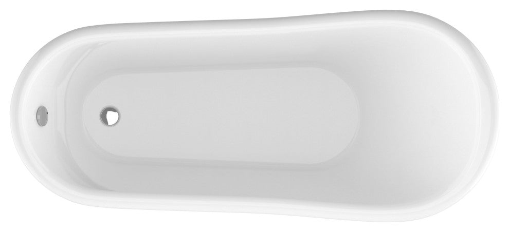 ANZZI Diamante 67.32" White Acrylic Slipper Claw Foot Tub, Lion's Paw Feet