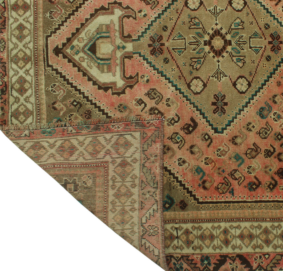 Fine Vintage Distressed Hafize Rose Rug