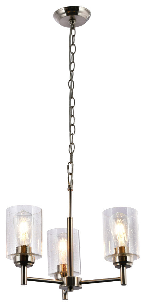 Lazzur Couesnon 3 Light 18" Satin Nickel Chandelier