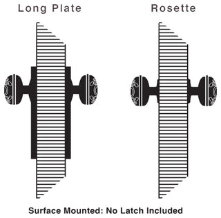 Deco Plate Double Dummy With Keyhole Crystal Meadows Knob, Bright Chrome, DECCME