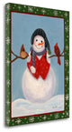 "Snowman And Cardinals" By Julie Peterson, Giclee Print on Gallery Wrap Canvas