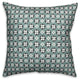 Blue Flower Pattern Throw Pillow Cover, 16"x16"