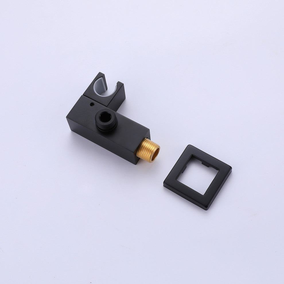 Luxury Wall Mounted Thermostatic Shower System With Rough-In Valve, Matte Black