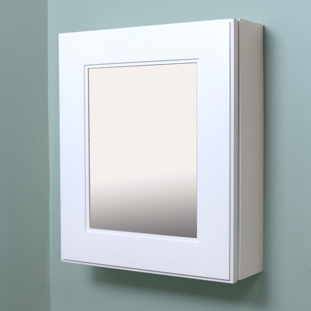 Wall Mount Mirrored Medicine Cabinet, Shaker White