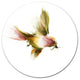 Nice Flight Of Lovely Green Bird, Modern Animal Round Wall Art, 38"