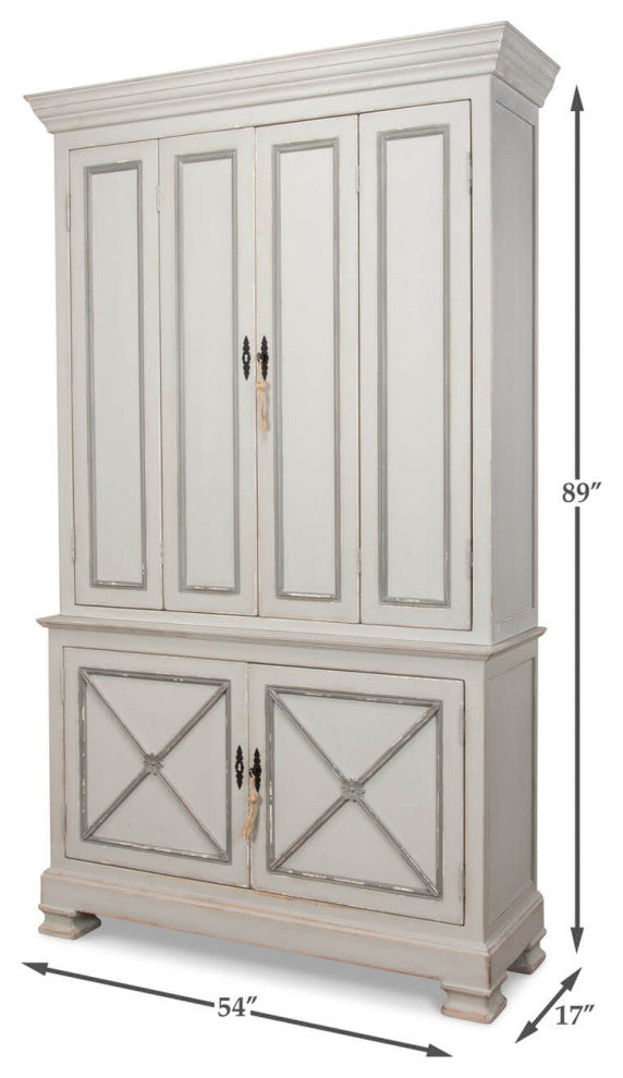 Tall Provincial Painted Cabinet