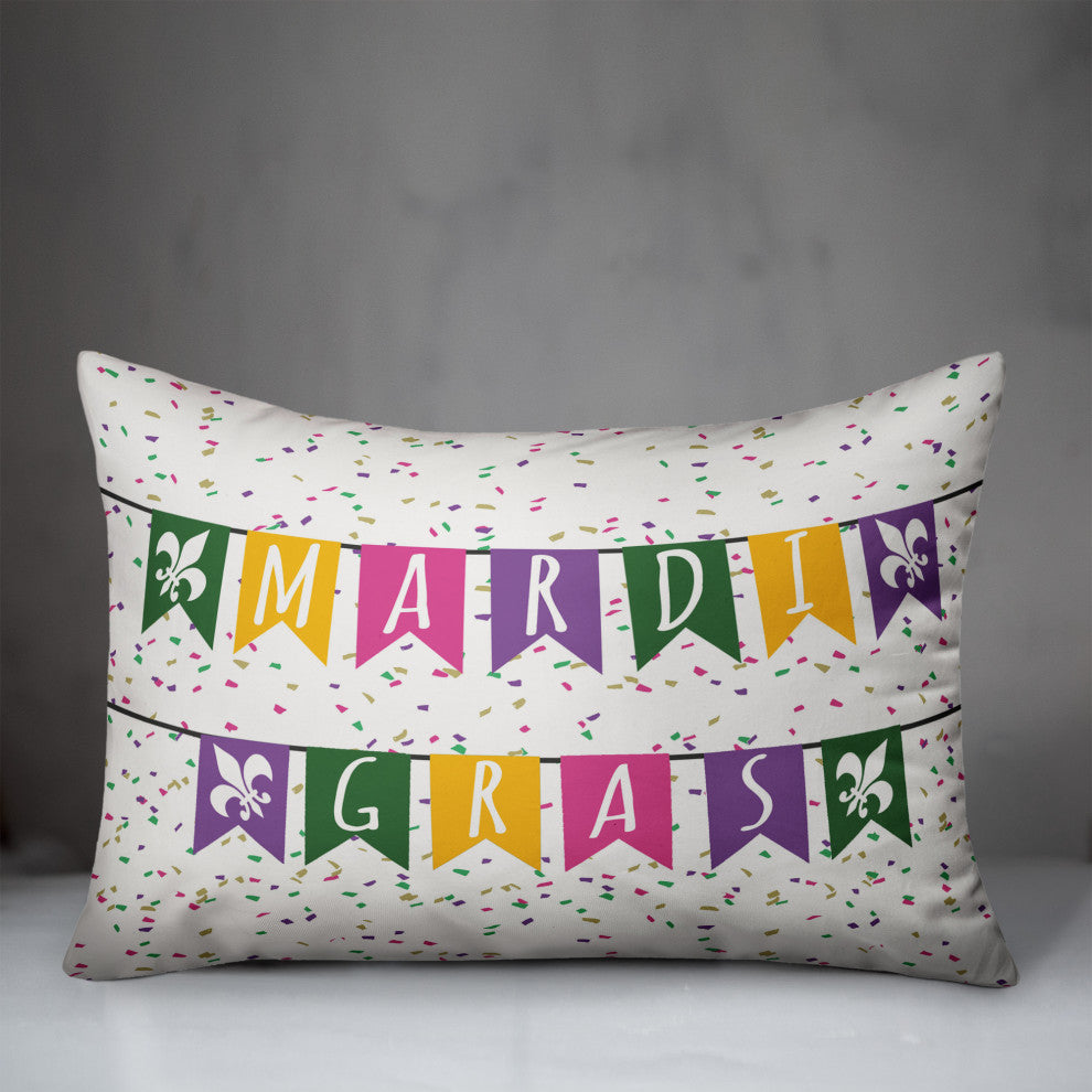 Mardi Gras Banner 14x20 Spun Poly Pillow