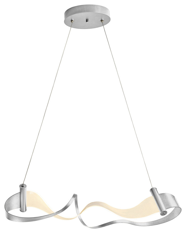 Zephyr LED Pendant, Sterling Finish, Standard Overall Height