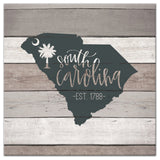 South Carolina Established 16"x16" Canvas Wall Art