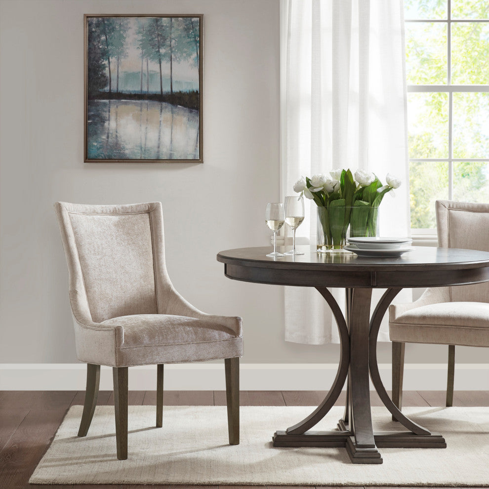 Madison Park Signature Ultra All-Over Welting, Cream, Dining Chairs, Set of 2