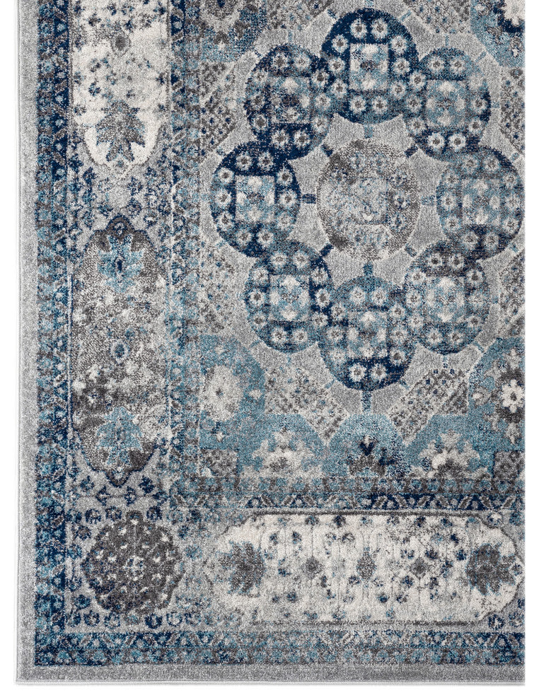 Alessana Loftus Gray Bordered Area Rug, 2'6"x10'3"