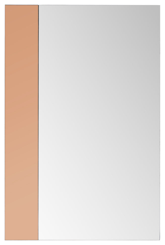 Eric Accent Rectangle Mirror, Rose Gold, 30"x20"