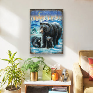 Black Bears Wooden Block, 36"x24"