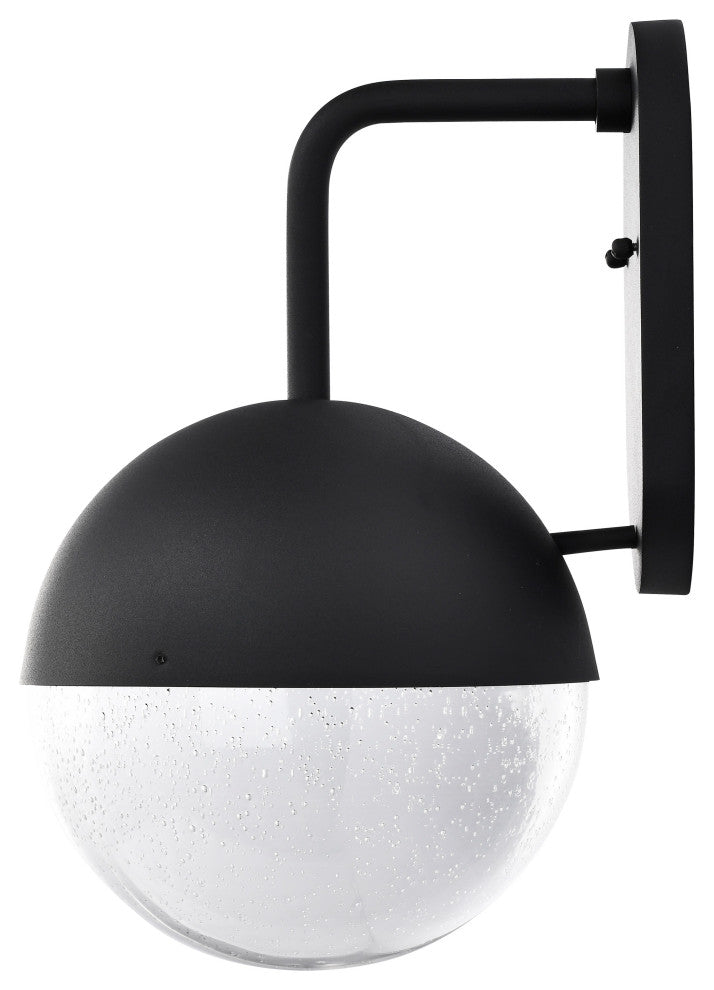 Atmosphere 10W LED Large Wall Lantern, Matte Black/Clear Seeded