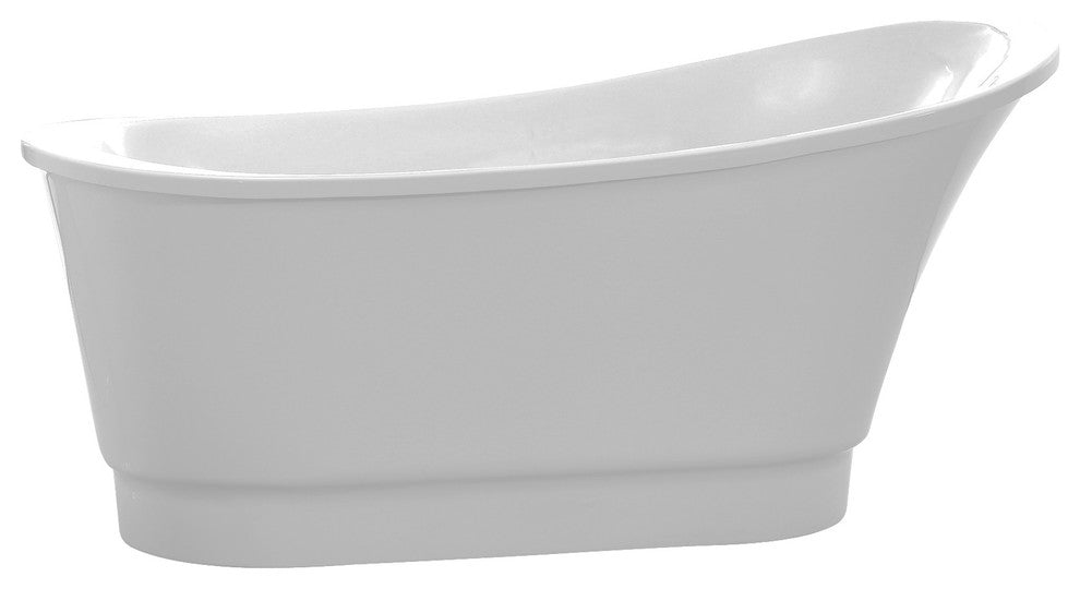 Prima 67" Acrylic Flatbottom Non-Whirlpool Bathtub, White